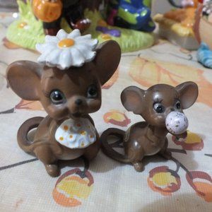 Vintage Josef Original Village Bride and Bubbles Mouse Figurines